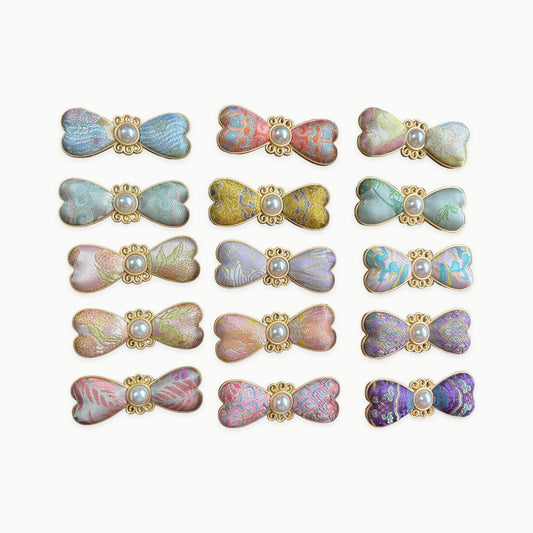 JOFAE Kyoto Handmade Brocade Pearl Butterfly Hair Clip – Love & Grace - original product on a light background