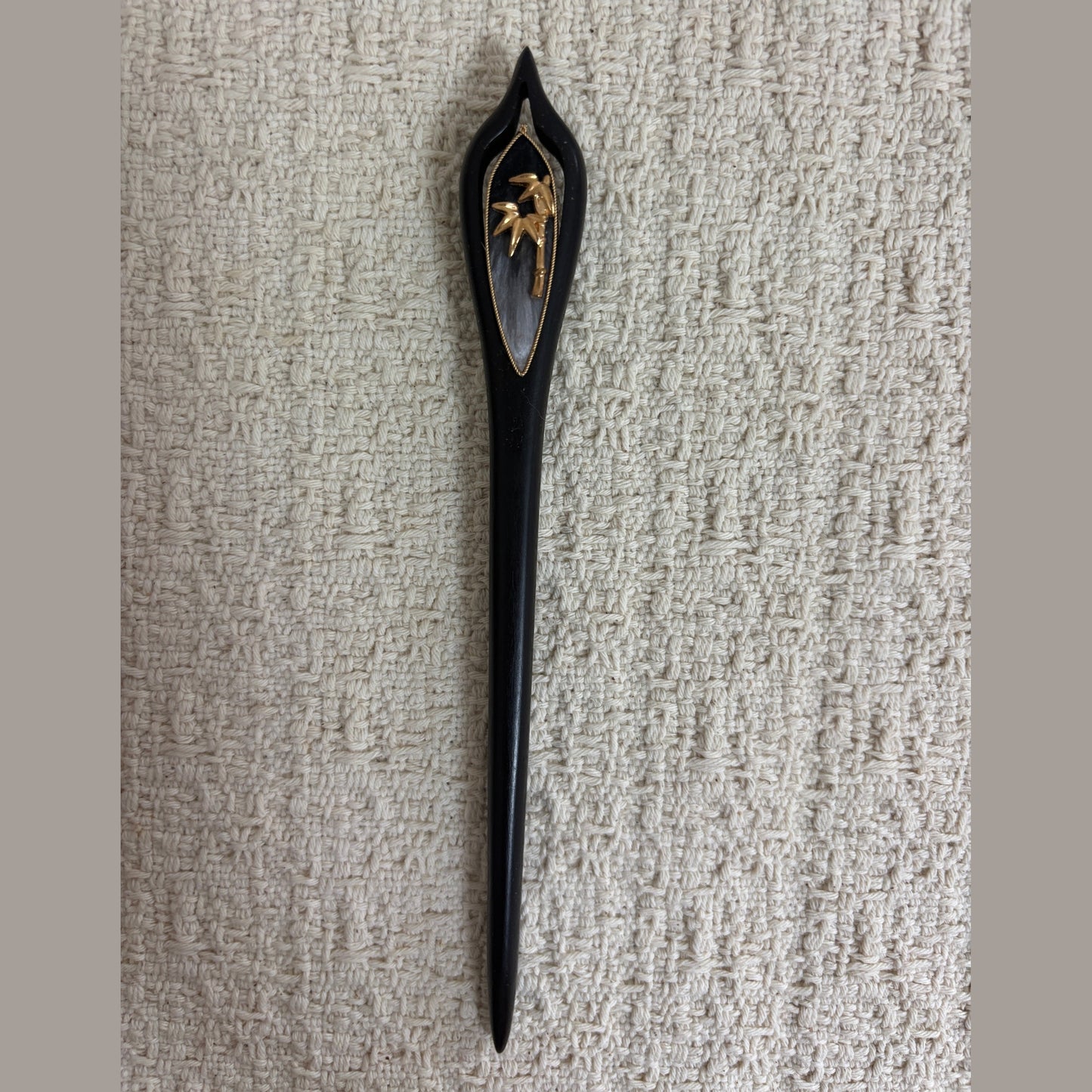 Bamboo Motif Textile Inlay Hair Stick by JOFAE Kyoto