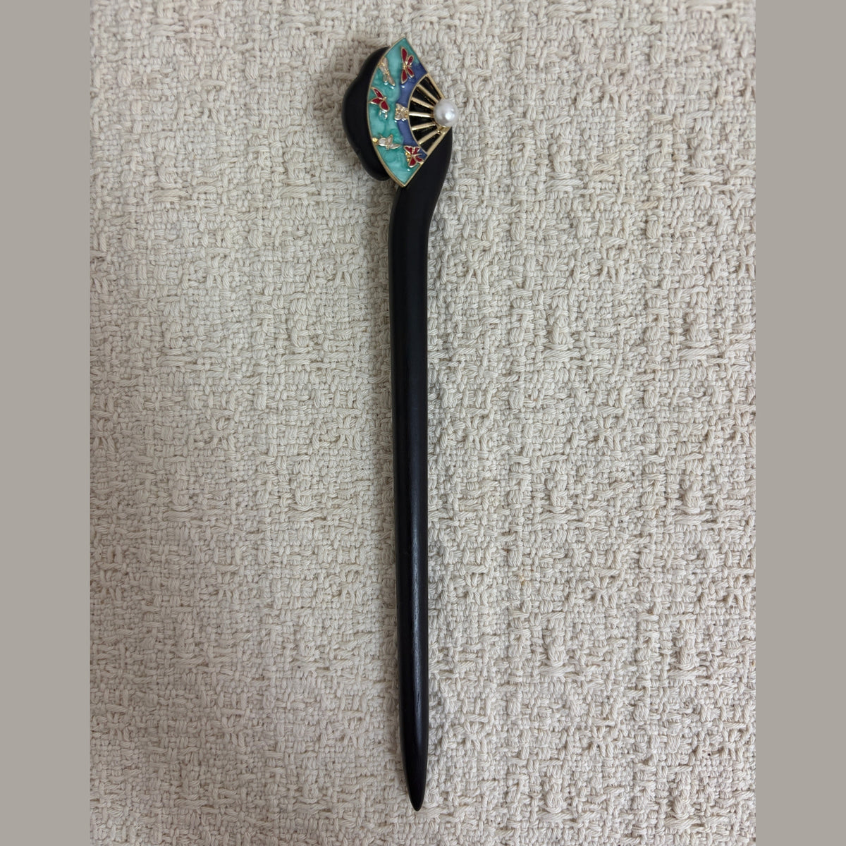 Enamel Folding Fan Hair Stick by JOFAE Kyoto