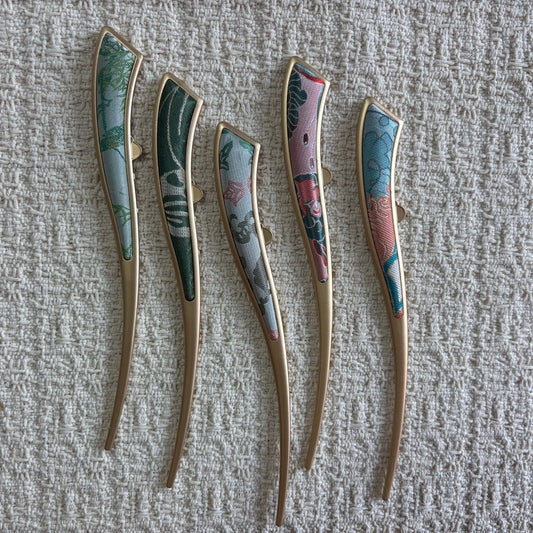 JOFAE Kyoto Handmade Silk Brocade Crescent Hair Pin – Elegant Everyday Blessing - JOFAE Kyoto