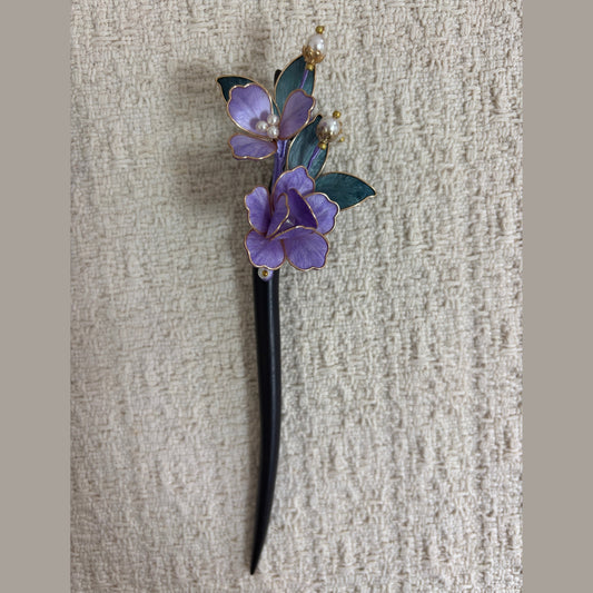 Layered Textile Blossom Hair Stick by JOFAE Kyoto