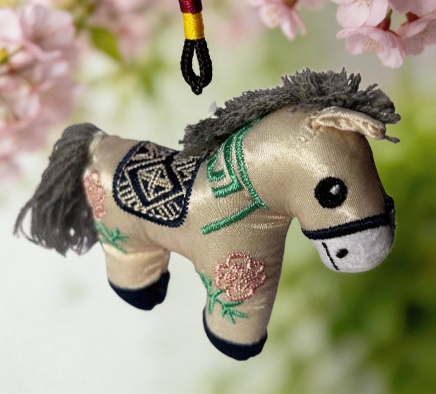 Blue Lucky Horse Charm by JOFAE Kyoto, traditional Japanese amulet for travel protection and guidance, handcrafted in Kyoto style.