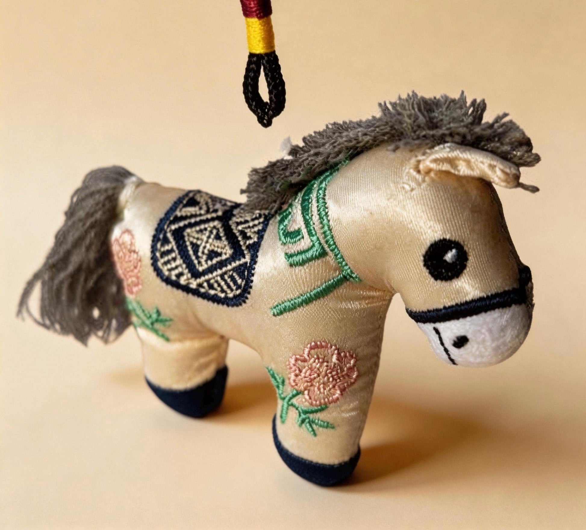 Blue Lucky Horse Charm by JOFAE Kyoto, traditional Japanese amulet for travel protection and guidance, handcrafted in Kyoto style.