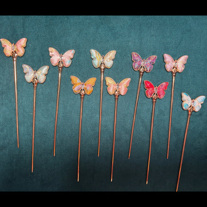 JOFAE Kyoto handmade butterfly hair pin featuring intricate design, symbolizing love and transformation, perfect for elegant hairstyles.