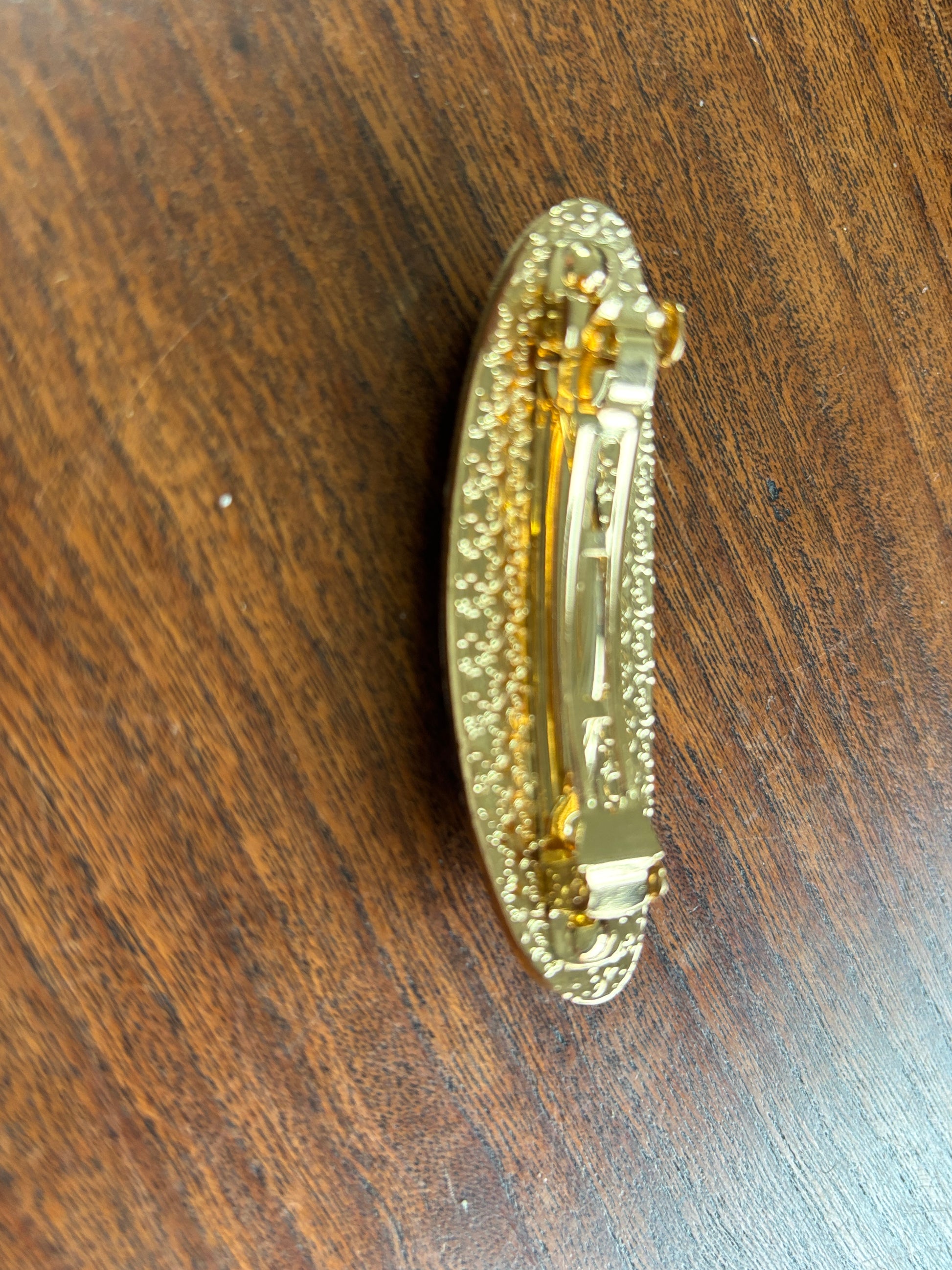 JOFAE Kyoto handmade slim brocade spring hair clip with intricate floral pattern, perfect for everyday styling.