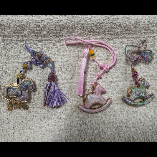 JOFAE Kyoto handmade rocking horse charm with intricate details, symbolizing childhood memories and gentle protection.