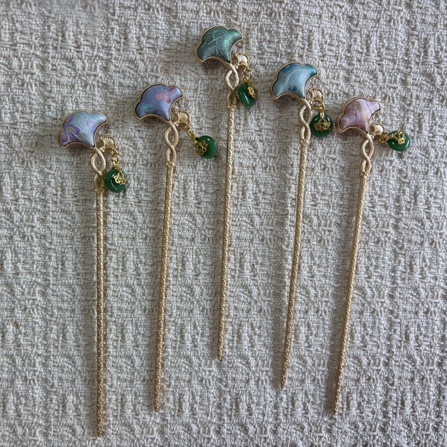 JOFAE Kyoto handmade Ginkgo hair stick featuring intricate design, symbolizing longevity and good fortune, displayed on a neutral background.