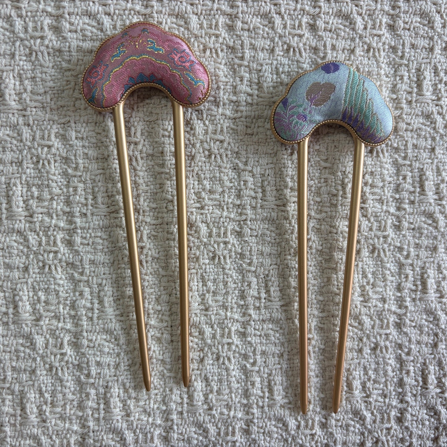 JOFAE Kyoto Ruyi Cloud Hair Fork with traditional brocade design inspired by auspicious cloud symbolism, ideal for elegant hair styling.