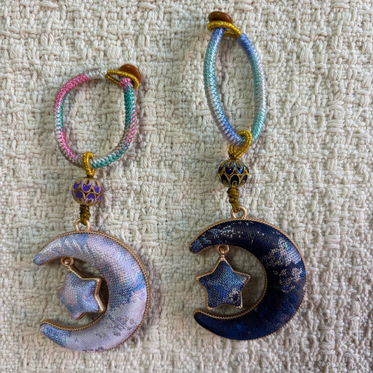 JOFAE Handmade Moon & Star Charm – Kyoto Dream Protection Talisman | Celestial Japanese Bag Charm