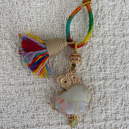 JOFAE Handmade Rabbit Zodiac Charm – Kyoto Peace & Harmony Lucky Charm | Brocade Japanese Bag Accessory