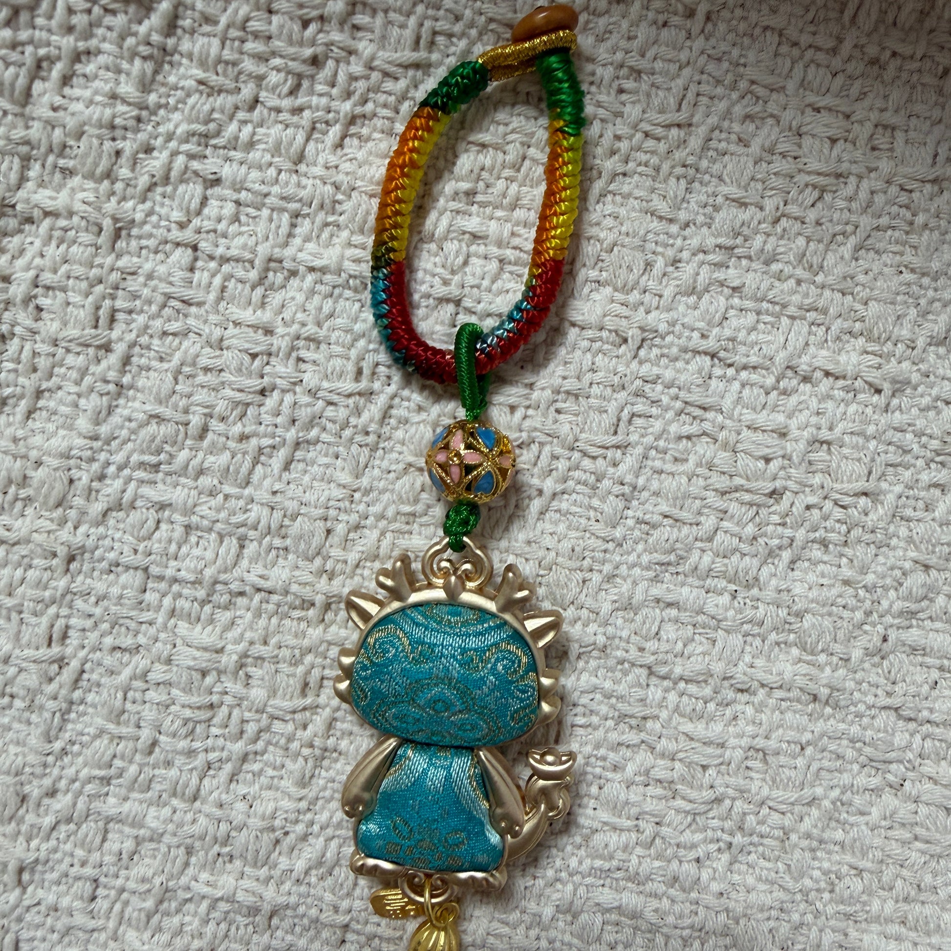 JOFAE Kyoto handmade Chinese dragon zodiac charm keychain featuring a lucky dragon talisman for protection and good fortune.