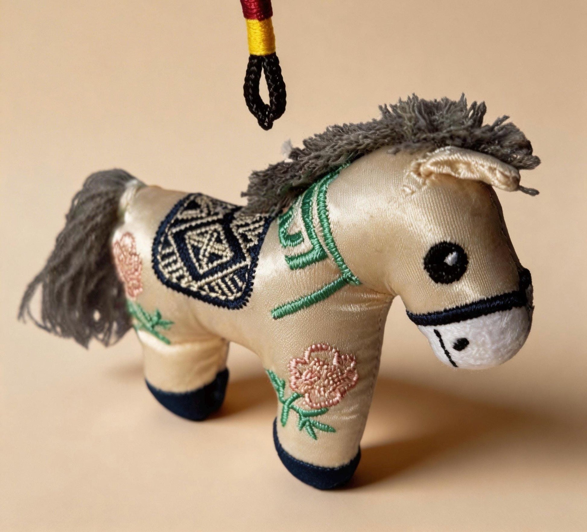 Blue Lucky Horse Charm by JOFAE Kyoto, a handmade Japanese amulet for travel protection and guidance, featuring traditional craftsmanship.
