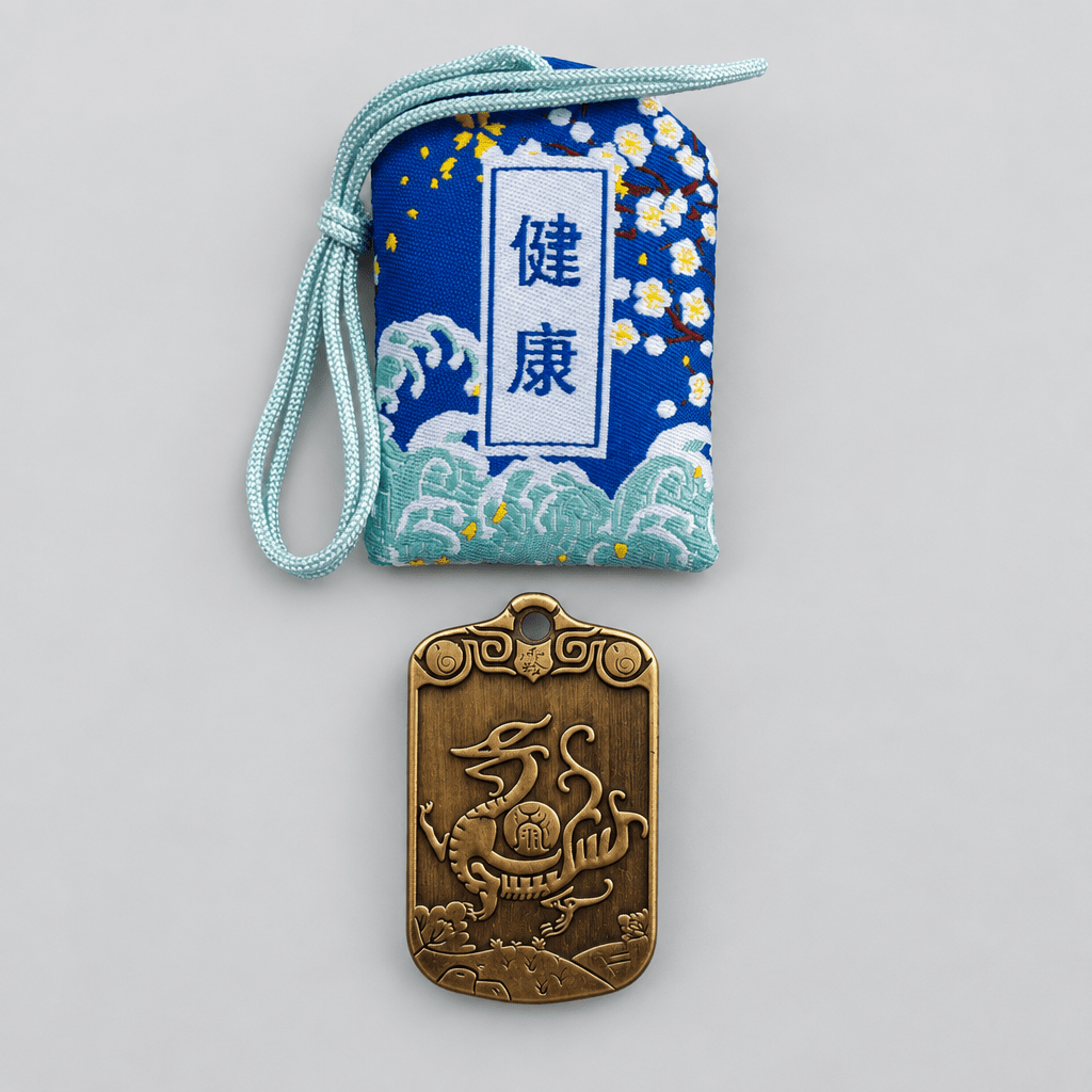 JOFAE Azure Dragon Guardian Omamori Charm – Brass Seiryu Talisman, Wood Element Protection Amulet, Eastern Mythology Lucky Charm - JOFAE Kyoto
