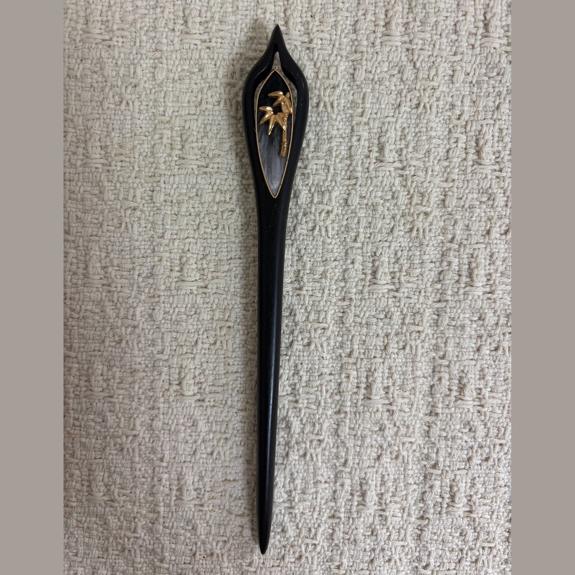 Bamboo Motif Textile Inlay Hair Stick by JOFAE Kyoto