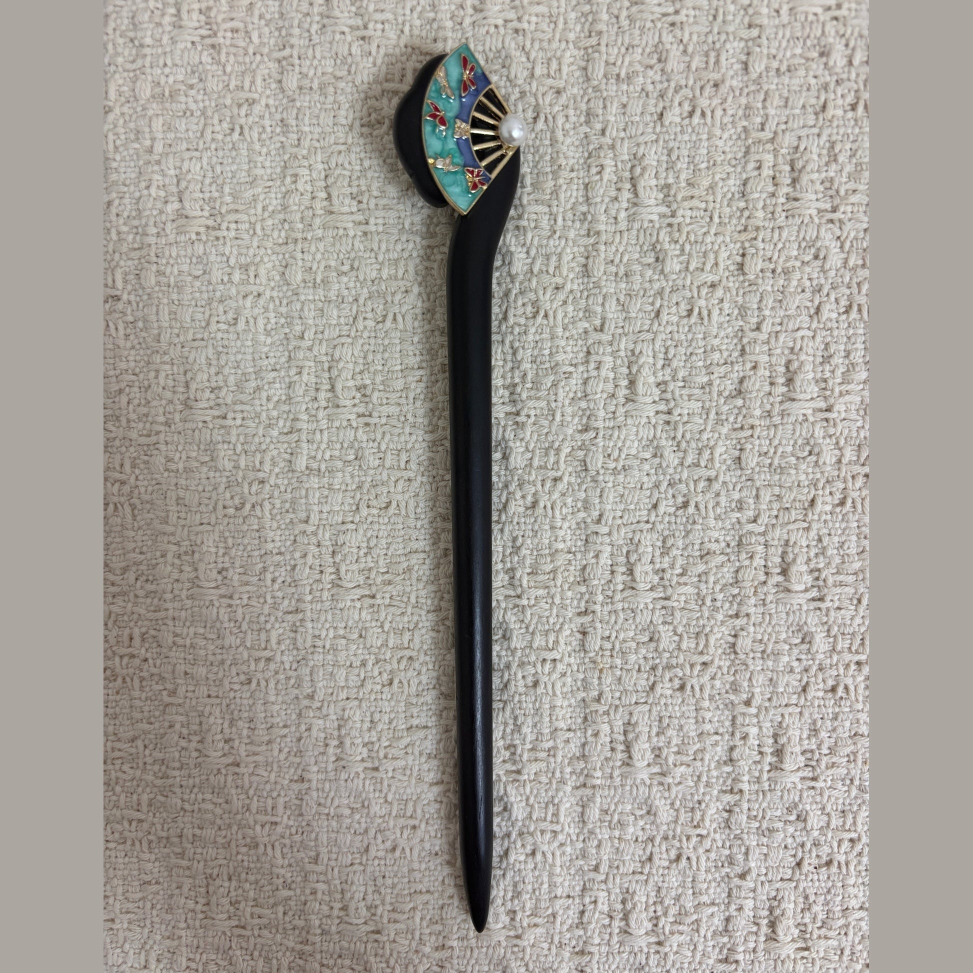 Enamel Folding Fan Hair Stick by JOFAE Kyoto