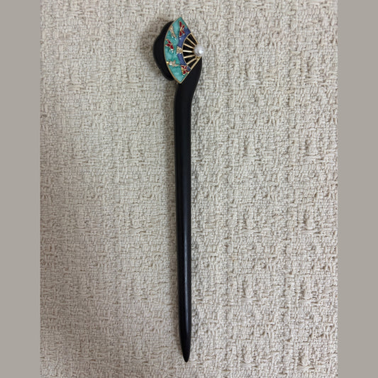 Enamel Folding Fan Hair Stick by JOFAE Kyoto