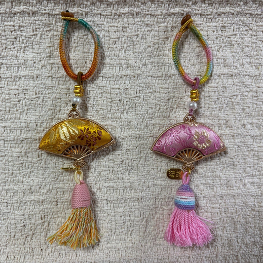 JOFAE Handmade Folding Fan Charm – Kyoto Elegance & Harmony Tassel Keychain - JOFAE Kyoto