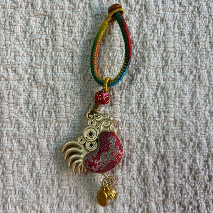 JOFAE Handmade Rooster Zodiac Charm – Kyoto Success & Confidence Lucky Talisman | Chinese Zodiac Brocade Bag Charm - JOFAE Kyoto