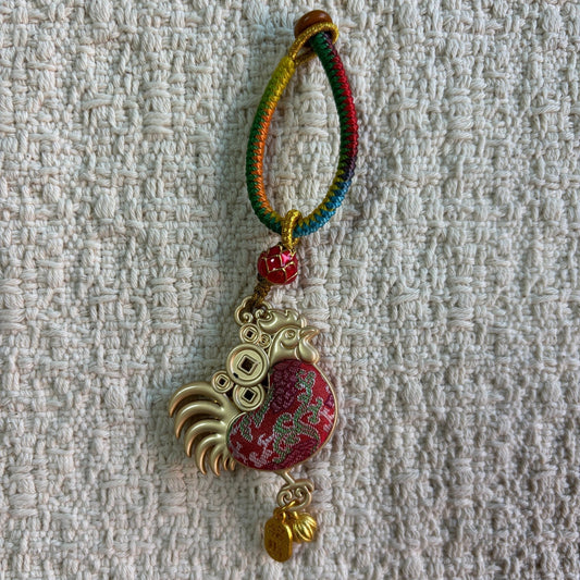JOFAE Handmade Rooster Zodiac Charm – Kyoto Success & Confidence Lucky Talisman | Chinese Zodiac Brocade Bag Charm - JOFAE Kyoto