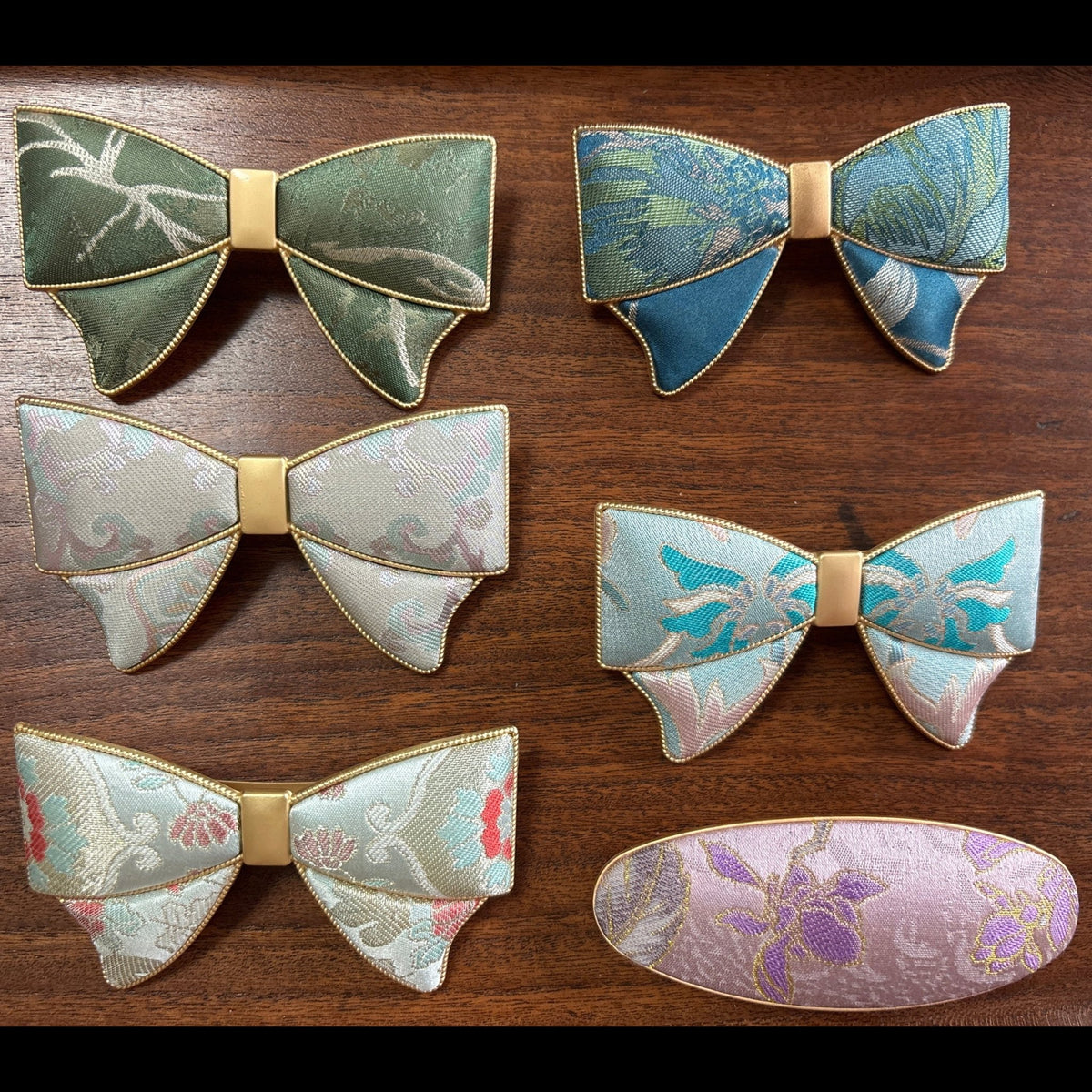JOFAE Kyoto Brocade Bow Hair Clip – Handmade Large Statement Barrette - JOFAE Kyoto