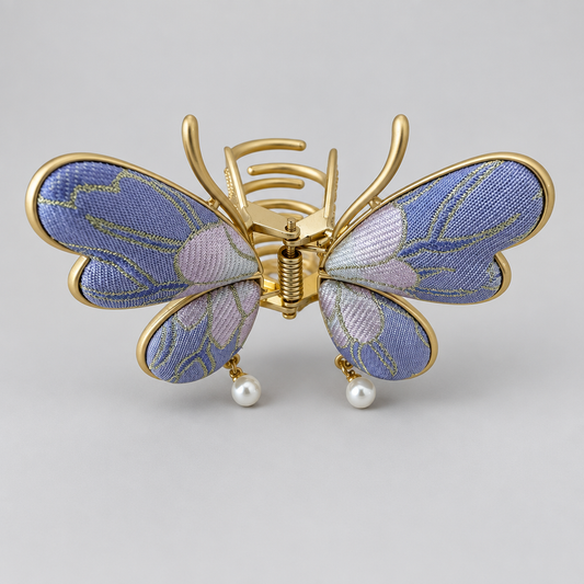 JOFAE Kyoto Butterfly with Pearl-Effect Drops Hair Claw Clip