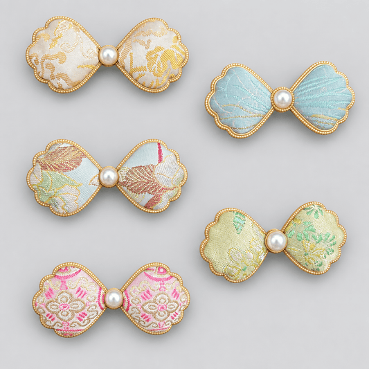 JOFAE Kyoto Handmade Brocade Bow Hair Clip – Elegant Daily Blessing - JOFAE Kyoto