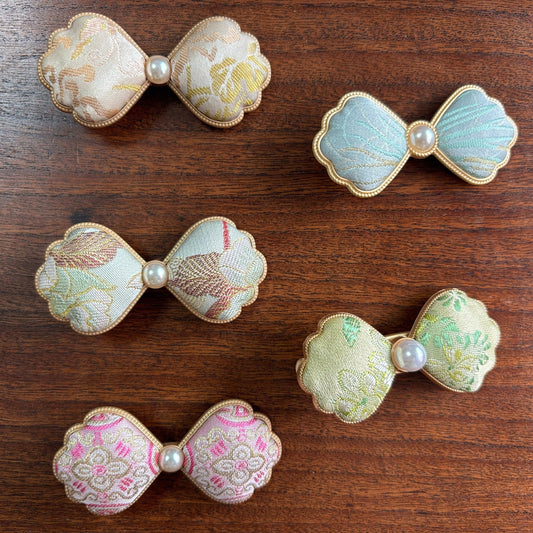 JOFAE Kyoto Handmade Brocade Bow Hair Clip – Elegant Daily Blessing - JOFAE Kyoto