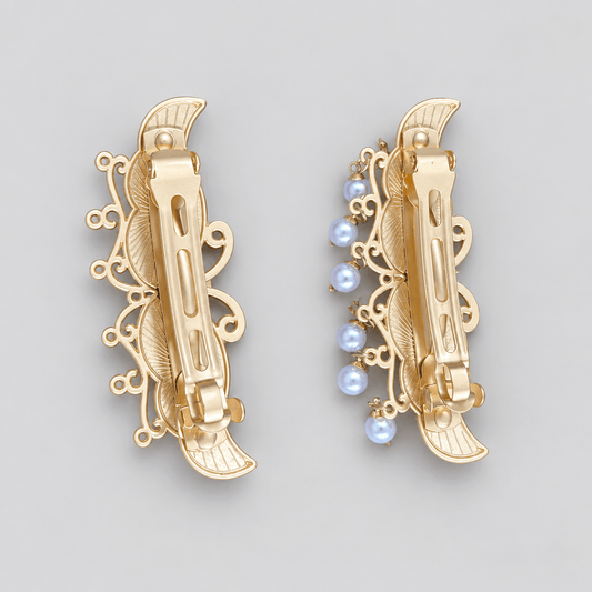 JOFAE Kyoto Handmade Brocade Butterfly Spring Clip with Pearl Tassels – Romantic Motion Edition - JOFAE Kyoto