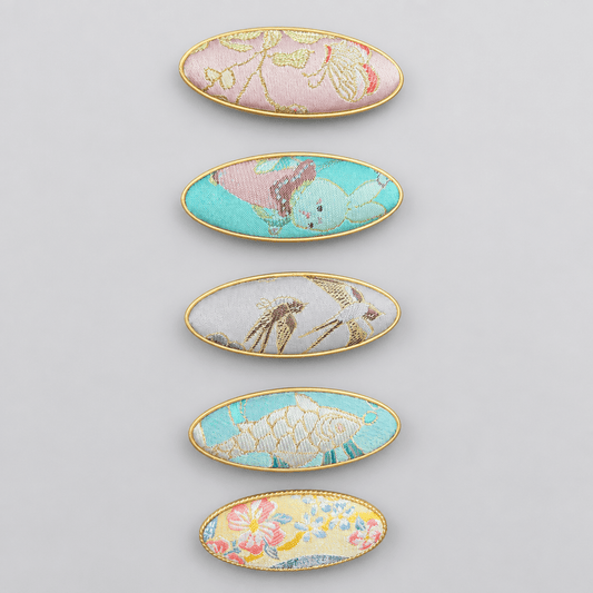 JOFAE Kyoto Handmade Brocade Oval Clip – Quiet Luxury Style - JOFAE Kyoto