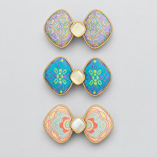 JOFAE Kyoto Handmade Brocade Oval Hair Clip