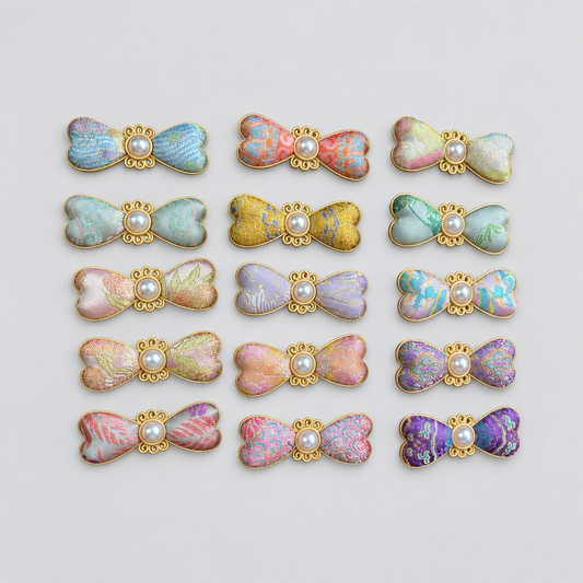 JOFAE Kyoto Handmade Brocade Pearl Butterfly Hair Clip