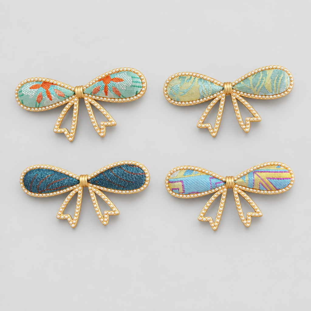 JOFAE Kyoto Handmade Brocade Ribbon Hair Clip