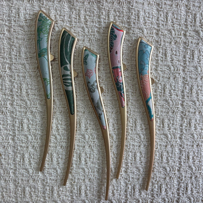 JOFAE Kyoto Handmade Silk Brocade Crescent Hair Pin – Elegant Everyday Blessing - JOFAE Kyoto