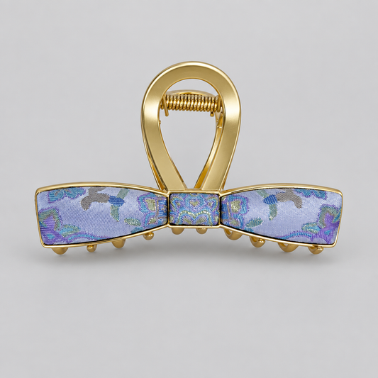 Tailored Ribbon Bow Hair Claw Clip studio photo