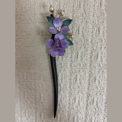 Layered Textile Blossom Hair Stick by JOFAE Kyoto