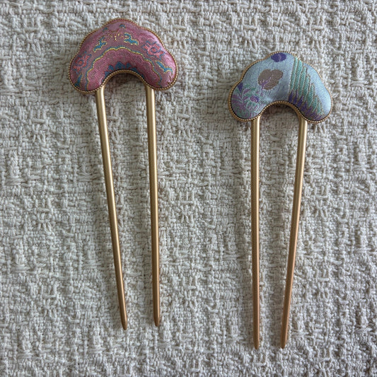 JOFAE Ruyi Cloud Hair Fork – Traditional Brocade Hair Fork Inspired by Auspicious Cloud Symbolism - JOFAE Kyoto