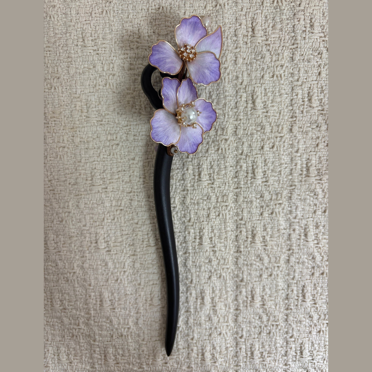 Scalloped Textile Blossom Hair Stick by JOFAE Kyoto