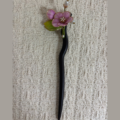 Textile Blossom and Bud Hair Stick by JOFAE Kyoto