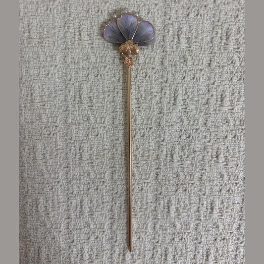 Textile Petal Fan Gold-Tone Hair Stick by JOFAE Kyoto