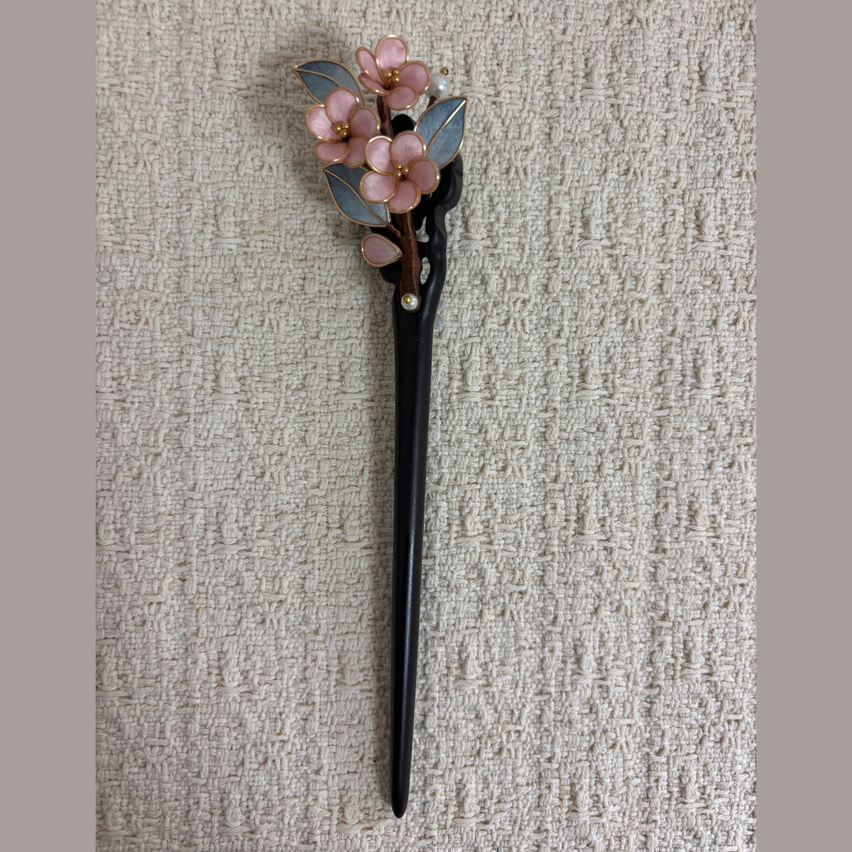 Three-Blossom Textile Branch Hair Stick by JOFAE Kyoto