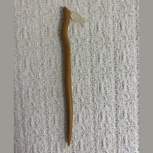 Wooden Fish Charm Hair Stick by JOFAE Kyoto