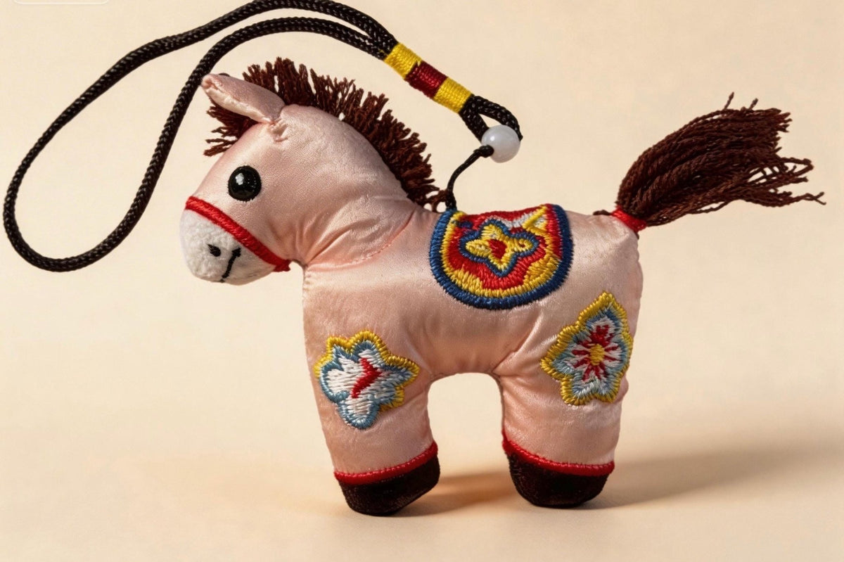 Lucky Horse Charm (Pink) – Kyoto Inspired Handmade Amulet – Symbol of Love, Kindness and Emotional Warmth – Artisan Kyoto Craft - JOFAE Kyoto