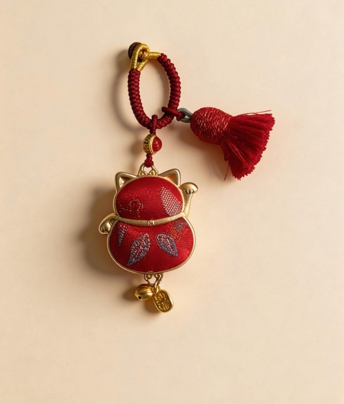 Maneki Neko Lucky Charm (Red) – Kyoto Inspired Handmade Amulet – Symbol of Wealth, Prosperity and Good Fortune – Traditional Japanese Artisan Craft - JOFAE Kyoto